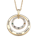 Mothers Necklace with Kids Birthstones