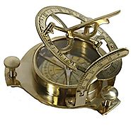 4" Sundial Compass - Solid Brass Sun Dial