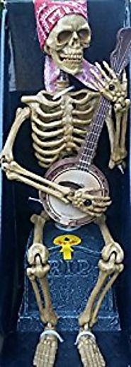Animated Halloween Decoration Skeleton Banjo Player ( I Wish I Was In Dixie Land )