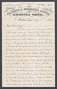 [Letter from CW Whitis to Lizzie Johnson, dated September 15, 1869]