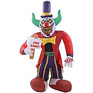 8 Ft Free Candy Killer Clown Halloween Airblown Inflatable New