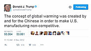 Trump denying the existence of global warming