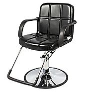 Hydraulic Barber Chair Styling Salon Work Station Chair Black Leather New