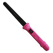 Herstyler Grande Curls Hot Pink Tourmaline Curling Iron, Clipless Tapered Ceramic Barrel, Dual Voltage, 3/4 – 1 Inch
