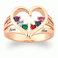 Mothers Ring with Birthstones and Names
