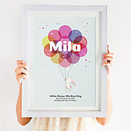 This beautiful Personalised Christening Print for Girls & Boys would make a perfect gift for a newborn, christening o...