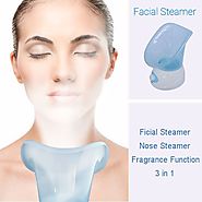 Facial Face Nose Steamer Pores Mist Steam Sprayer Spa Sauna Skin Renewal-with Fragrance Aromatherapy Function (Blue) ...