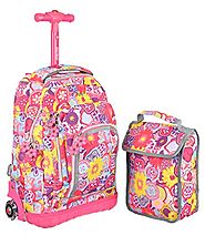 J World New York Lollipop Kids' Rolling Backpack with Lunch Bag