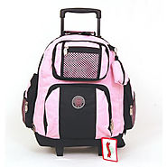 Cute Pink and Black Wheeled BackPack with Bonus