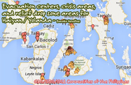 Crisis and relief map for typhoon Yolanda / Haiyan