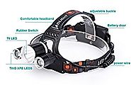 Cage Sents 5000 Lumen Bright Headlamp Flashlight, 3 CREE T6 LED Headlight Torch with Rechargeable Batteries and Charg...