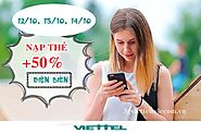 Viettel khuyến mãi 50% thẻ nạp từ 12/10 đến 14/10 tại Điện Biên