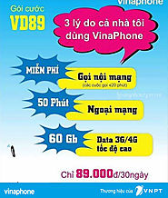 Đăng ký gói VD89 Vinaphone nhận 60GB, gọi nội mạng MIỄN PHÍ