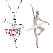 YILIN Little Girl Necklace Dancer Ballet Recital Gift Ballerina Dance Necklaces Teen Girls Jewelry (Pink)