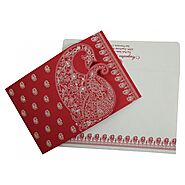 HOT PINK MATTE PAISLEY THEMED - SCREEN PRINTED WEDDING INVITATION : SO-807A - 123WeddingCards