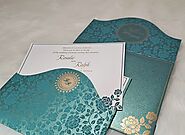 GREEN SHIMMERY FLORAL THEMED - SCREEN PRINTED WEDDING INVITATION : W-802C - 123WeddingCards