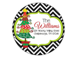 Christmas Circle Address Label