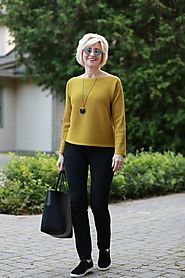 Fashion Forward Mustard Sweater For Fall | Fabulous After 40