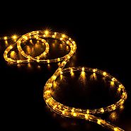 WYZworks 25' feet Orange / Amber LED Rope Lights - Flexible 2 Wire Accent Holiday Christmas Party Decoration Lighting