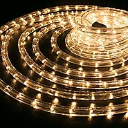 WYZworks 150 feet 1/2" Thick WARM WHITE Pre-Assembled LED Rope Lights with 10', 25', 50', 100' option - Christmas Hol...