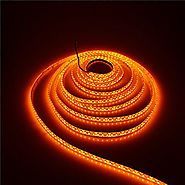 ALITOVE16.4ft Orange LED Flexible Strip Light lamp 3528 SMD 5M 600 LEDs Waterproof IP65 12V DC for home hotels clubs ...