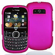 ZTE Adamant F450 Hot Pink Hard Rubberized Case Cover - Android Cell Phone Cases