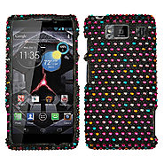 Motorola XT926W (Droid Razr HD) Sprinkle Dots Diamante Phone Case Cover :: Cell Phone Cases