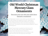 Old World Christmas Mercury Glass Ornaments
