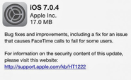 Apple iOS 7.0.4 available for download
