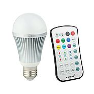 Coidak E26 RGB+W LED Color Changing Light Bulb with 2.4G RF Wireless Remote Controll (Not IR), Pure White, Dimmable A...