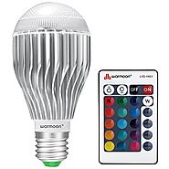 Warmoon E26 LED Light Bulb, 10W RGB Color Changing Dimmable LED Light Bulbs with Remote Control [Fits E26 and E27]