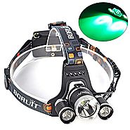 Topwell Hunting Green Light Tactical 5000LM 3 xT6 +2 x Green R5 LED Head Headlight Torch Lamp Headlamps for Night Fis...