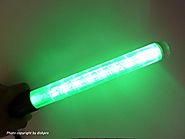 14.5 inch Green LED Traffic Safety Wand Flashlight. Featured 18 Green LED with 2 flashing modes (Blinking & Steady-gl...