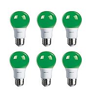 Philips LED Green Bulb 6 Pack, 60 Watt Equivalent, A19 Non Dimmable, Medium Screw Base