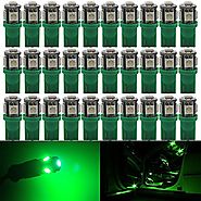 AMAZENAR 30-Pack Green Replacement Stock # 194 T10 168 2825 W5W 175 158 Bulb 5050 5 SMD LED Light ,12V Car Interior L...