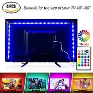 Led Strip Lights 6.56ft for 40-60in TV,Pangton Villa USB LED TV Backlight Kit with Remote - 16 Color 5050 Leds Bias L...