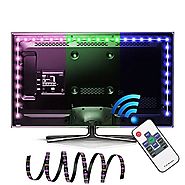 LED TV Backlight, EASTSHINE Bias Lighting Multi Color RGB Lights 118In 9.8Ft 60 Leds/M USB Powered Strip with RF Remo...