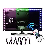 LED TV Backlight, EASTSHINE Bias Lighting Multi Color RGB Lights 78In 6.5Ft 60 Leds USB Powered Strip with RF Remote ...
