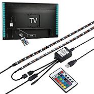 Mutiwin Bias Lighting for HDTV USB Powered TV Backlighting, Home Theater Accent lighting Kit With Remote Control,2 RG...