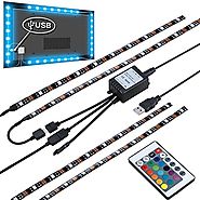 Mutiwin Bias Lighting for HDTV USB Powered TV Backlighting, Home Theater Accent lighting Kit With Remote Control,（RGB...