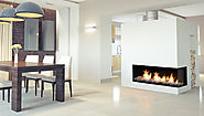 Flare Right Corner Modern Fireplace | Linear Fireplace | Flare Fireplaces