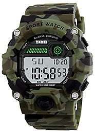 Boys Camouflage LED Sport Watch,Waterproof Digital Electronic Casual Military Wrist Kids Sports Watch With Silicone B...