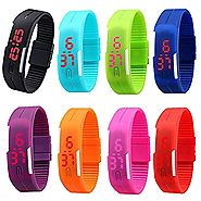 CdyBox Men Women Kids Digital Wristwatch Touch Screen LED Bracelet Silicone Band Watch (8 Pack)