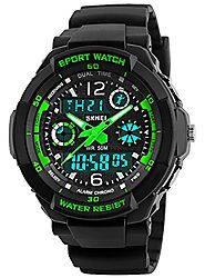 Kid Watch Multi Function Digital LED Sport Waterproof Electronic Quartz Watches for Child Boy Girls Gift Green