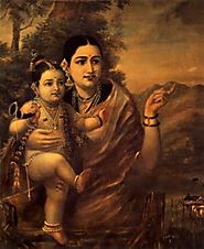 Yasoda with Krishna by Raja Ravi Verma