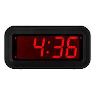 Kwanwa LED Digital Alarm Clock Battery Powered Only Small for Bedrooms/ Wall/Travel With Big Red Digits