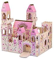 Melissa & Doug Folding Princess Castle Wooden Dollhouse With Drawbridge and Turrets