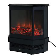 Giantex Free Standing 23” Electric Fireplace 1500W Adjustable Heater Fire Tempered Glass