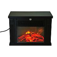 HomCom 14" 1000W Free Standing Electric Fireplace - Black