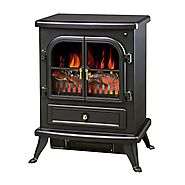 Electric Fireplace 1500W Heater Smokeless Stove 17" W/ Remote With Ebook
